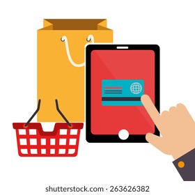 Shopping design over white background, vector illustration.