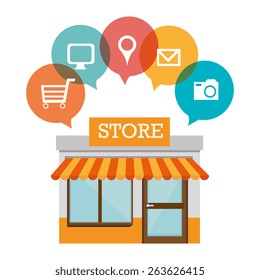 Shopping design over white background, vector illustration.
