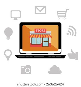 Shopping design over white background, vector illustration.