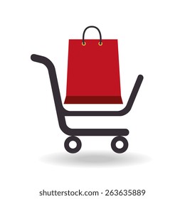 Shopping design over white background, vector illustration.