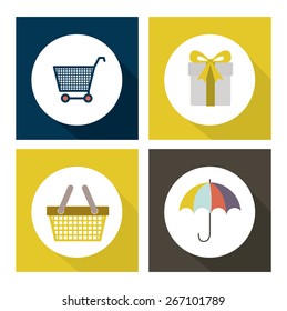 Shopping design over white background, vector illustration