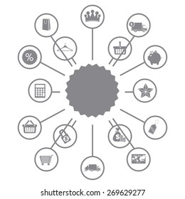 Shopping design over white background, vector illustration