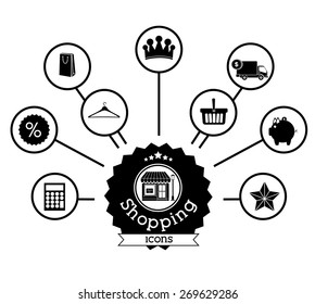 Shopping design over white background, vector illustration