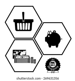 Shopping design over white background, vector illustration