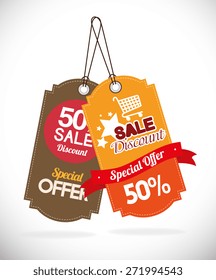 Shopping design over white background, vector illustration.