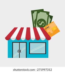 Shopping design over white background, vector illustration.