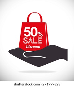 Shopping design over white background, vector illustration.