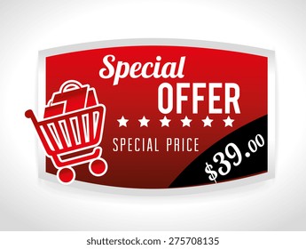 Shopping design over white background, vector illustration.