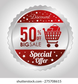 Shopping design over white background, vector illustration.