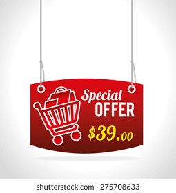 Shopping design over white background, vector illustration.