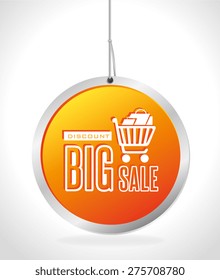 Shopping design over white background, vector illustration.