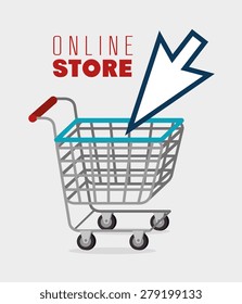 Shopping design over white background, vector illustration.