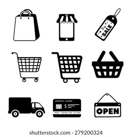 Shopping design over white background, vector illustration.