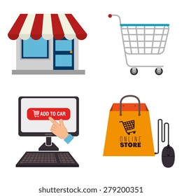 Shopping design over white background, vector illustration.
