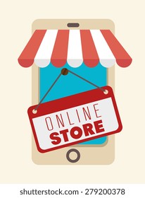 Shopping design over white background, vector illustration.