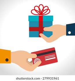 Shopping design over white background, vector illustration.