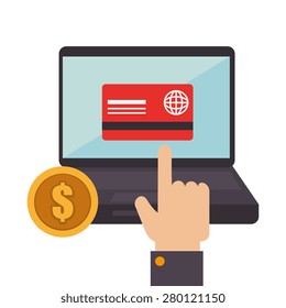 Shopping design over white background, vector illustration.
