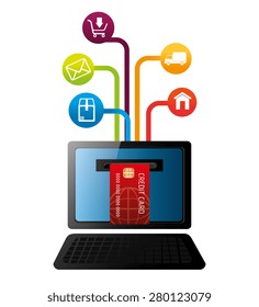 Shopping design over white background, vector illustration.