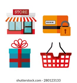 Shopping design over white background, vector illustration.