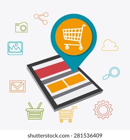 Shopping design over white background, vector illustration.
