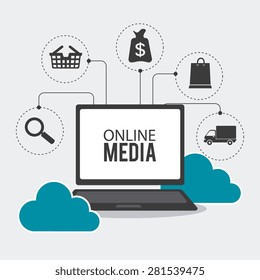 Shopping design over white background, vector illustration.