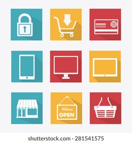 Shopping design over white background, vector illustration.