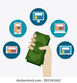 Shopping design over white background, vector illustration.
