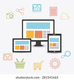 Shopping design over white background, vector illustration.