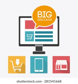 Shopping design over white background, vector illustration.