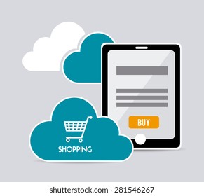 Shopping design over white background, vector illustration.