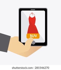 Shopping design over white background, vector illustration.