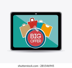 Shopping design over white background, vector illustration.