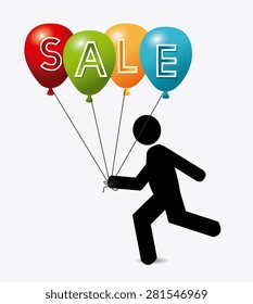 Shopping design over white background, vector illustration.
