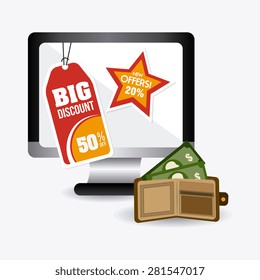 Shopping design over white background, vector illustration.