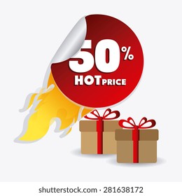 Shopping design over white background, vector illustration.