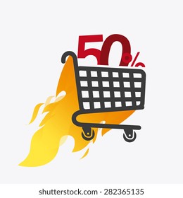 Shopping design over white background, vector illustration.