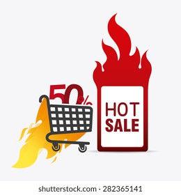 Shopping design over white background, vector illustration.