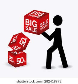 Shopping design over white background, vector illustration.