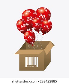 Shopping design over white background, vector illustration.