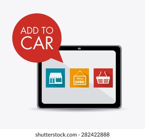 Shopping design over white background, vector illustration.