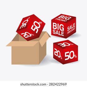 Shopping design over white background, vector illustration.