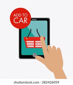 Shopping design over white background, vector illustration.