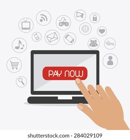 Shopping design over white background, vector illustration.