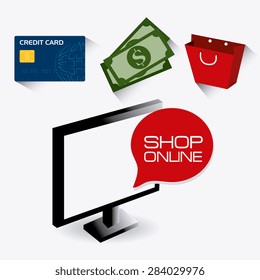 Shopping design over white background, vector illustration.