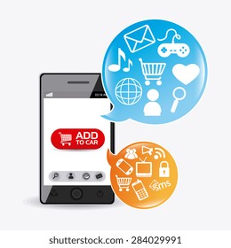 Shopping design over white background, vector illustration.