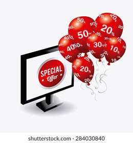 Shopping design over white background, vector illustration.