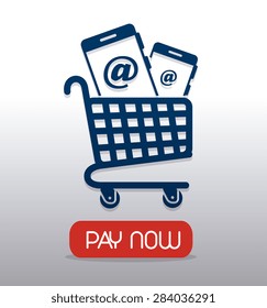 Shopping design over white background, vector illustration.