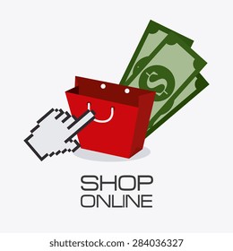 Shopping design over white background, vector illustration.