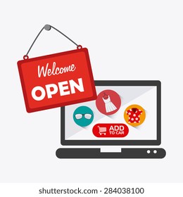 Shopping design over white background, vector illustration.