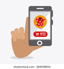 Shopping design over white background, vector illustration.
